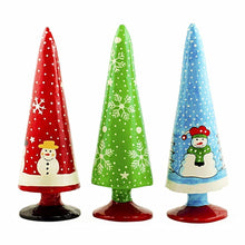 Load image into Gallery viewer, Set of 3 Wooden Tabletop Christmas Trees 8.5 Inches