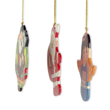 Load image into Gallery viewer, Scottish Bagpiper, Angel &amp; Santa Wooden Christmas Ornaments