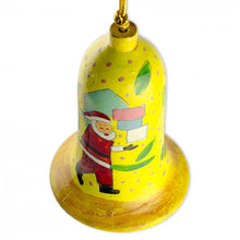 Load image into Gallery viewer, Set of 3 Vintage-Style Santa Holiday Bell Wooden Christmas Ornaments