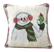 Load image into Gallery viewer, DaDa Bedding Magical Snowman Throw Pillow Cover Tapestry Cushion Cases 16" x 16" (9733)
