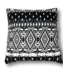 Load image into Gallery viewer, DaDa Bedding Aztec Black &amp; White Diamonds Throw Pillow Covers - 18" x 18" 2-Pack (C14800-1-CC)