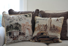 Load image into Gallery viewer, Tache Drive Benz into Town Big Ben London Postcard Vintage Throw Pillow Cover (16543)