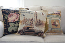 Load image into Gallery viewer, Tache Drive Benz into Town Big Ben London Postcard Vintage Throw Pillow Cover (16543)