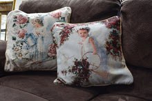 Load image into Gallery viewer, Tache Cupid's Horn Antique Rose Bird Dove Woven Tapestry Throw Pillow Cover (16375)