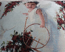 Load image into Gallery viewer, Tache Cupid's Horn Antique Rose Bird Dove Woven Tapestry Throw Pillow Cover (16375)