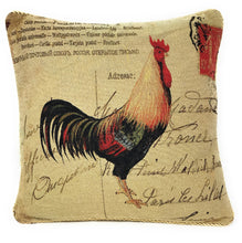 Load image into Gallery viewer, Tache Rooster Postcard European Farmhouse Cottage Vintage Tapestry Woven Throw Pillow Cover (15051)