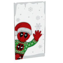 Load image into Gallery viewer, Christmas Deadpool Peek-A-Boo 4x6 Glass Window