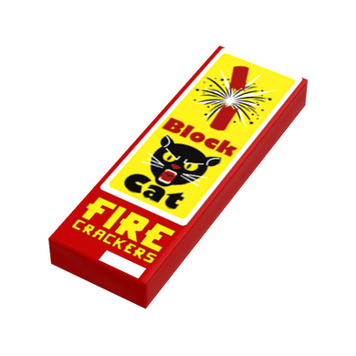 Firecrackers Block Cat Minifig Fireworks, 4th of July made using LEGO parts