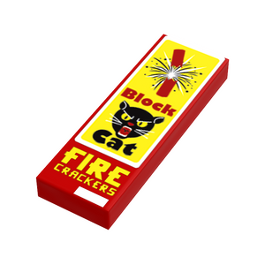 Firecrackers Block Cat Minifig Fireworks, 4th of July made using LEGO parts