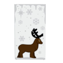 Load image into Gallery viewer, Christmas Reindeer Winter Village 4x6 Glass Window made with LEGO part - B3 Customs