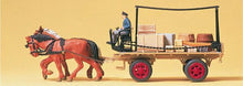 Load image into Gallery viewer, Preiser 30434 HO Scale Horse-Drawn Wagon -- Flatbed Wagon