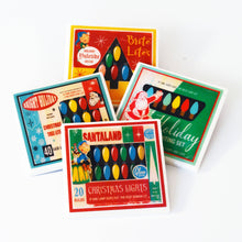 Load image into Gallery viewer, Christmas Lights Vintage Christmas Coaster Set