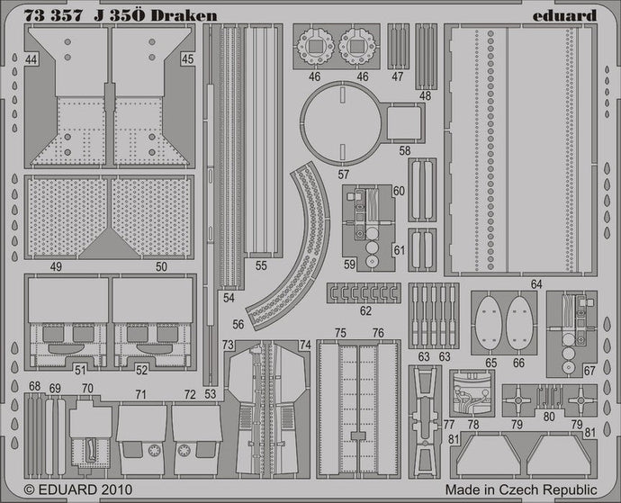 Eduard 73357 1/72 Aircraft- J35O Draken for HSG (Painted Self Adhesive) (D)
