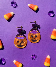 Load image into Gallery viewer, Trick or Treat Acrylic Halloween Earrings