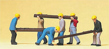 Load image into Gallery viewer, Preiser 10034 HO Scale Working People -- Track Workers with Railroad Ties pkg(6)