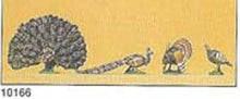 Load image into Gallery viewer, Preiser 10166 HO Scale Animals -- Turkeys &amp; Peacocks pkg(4)