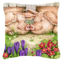 Load image into Gallery viewer, Pigs Nose To Nose by Debbie Cook Canvas Decorative Pillow CDCO0350PW1414