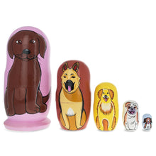 Load image into Gallery viewer, Five Dogs Wooden Nesting Dolls 5.75 Inches