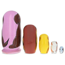 Load image into Gallery viewer, Five Dogs Wooden Nesting Dolls 5.75 Inches