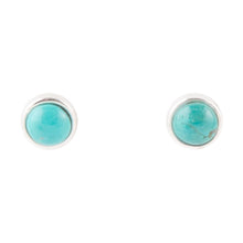 Load image into Gallery viewer, Dainty Dot Turquoise and Silver Earrings