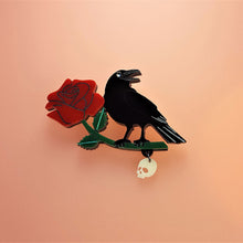 Load image into Gallery viewer, Dark Desire Raven Brooch by Cherryloco