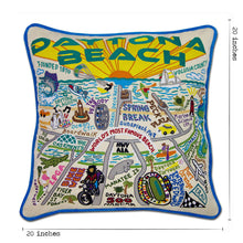 Load image into Gallery viewer, Daytona Beach Hand-Embroidered Pillow