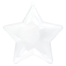 Load image into Gallery viewer, Set of 3 Openable Fillable Clear Plastic Star Christmas Ornaments DIY Craft 3.5 Inches