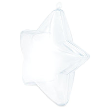 Load image into Gallery viewer, Set of 3 Openable Fillable Clear Plastic Star Christmas Ornaments DIY Craft 3.5 Inches
