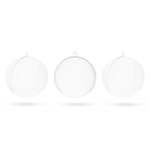 Load image into Gallery viewer, 2.36-Inch Clear Plastic Fillable Christmas Ball Ornaments for DIY Crafts: Set of 3
