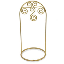Load image into Gallery viewer, Gold Tone Metal Swirl Arch Ornament Stand Display 7.75 Inches
