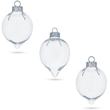Load image into Gallery viewer, Set of 3 Clear Plastic Water Drop Christmas Ornaments 3.94 Inches