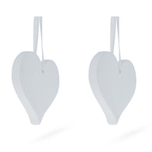 Load image into Gallery viewer, Set of 2 Hearts Plaster Christmas Ornaments 3.2 Inches