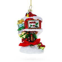 Load image into Gallery viewer, Santa Mailbox Glass Christmas Ornament