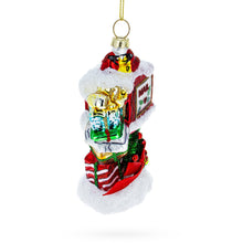 Load image into Gallery viewer, Snowy Red Mailbox Full of Gifts Glass Christmas Ornament