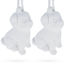 Load image into Gallery viewer, Set of 2 Blank Unfinished White Plaster Dog Christmas Ornaments DIY Craft 3.25 Inches