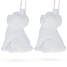Load image into Gallery viewer, Set of 2 Blank Unfinished White Plaster Dog Christmas Ornaments DIY Craft 3.25 Inches