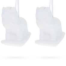 Load image into Gallery viewer, Set of 2 Unfinished Unpainted Blank White Plaster Rocking Horse Ornaments 3.5 Inches