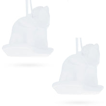 Load image into Gallery viewer, Set of 2 Unfinished Unpainted Blank White Plaster Rocking Horse Ornaments 3.5 Inches