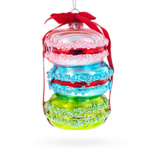Load image into Gallery viewer, Gift Wrapped Macaroon Glass Christmas Ornament 4.2 Inches
