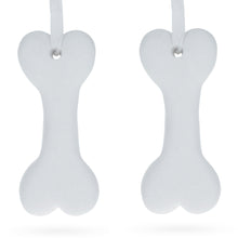 Load image into Gallery viewer, Set of 2 Blank Unfinished White Plaster Bone Christmas Ornaments DIY Craft 3.65 Inches