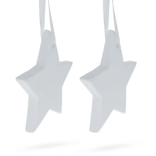 Load image into Gallery viewer, Set of 2 Blank Unfinished White Plaster Star Christmas Ornaments DIY Craft 3.9 Inches