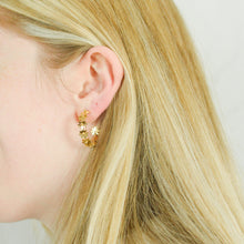 Load image into Gallery viewer, Titanium Daisy Hoops