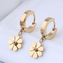 Load image into Gallery viewer, Titanium Daisy Huggie Earrings