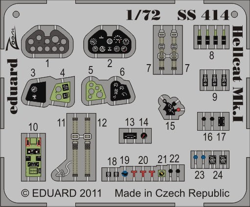 Eduard 73414 1/72 Aircraft- Hellcat Mk I for EDU (Painted Self Adhesive)