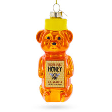 Load image into Gallery viewer, Honey Bear Bottle Glass Christmas Ornament
