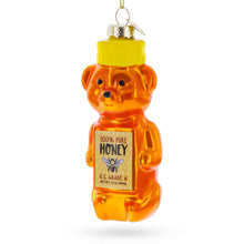 Load image into Gallery viewer, Honey Bear Bottle Glass Christmas Ornament