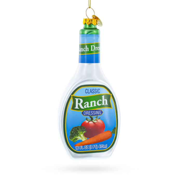 Ranch Dressing Bottle Glass Christmas Ornament