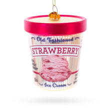 Load image into Gallery viewer, Strawberry Ice Cream Pint Glass Christmas Ornament