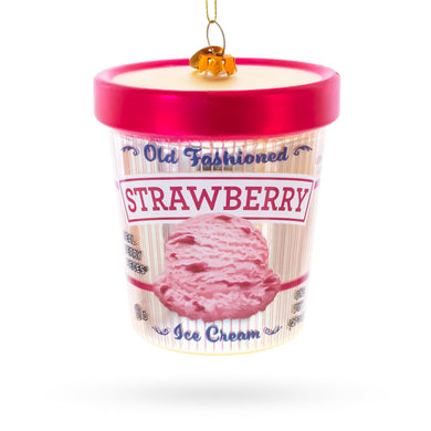 Strawberry Ice Cream Pint Glass Christmas Ornament