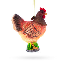 Load image into Gallery viewer, Farmyard Chicken Glass Christmas Ornament